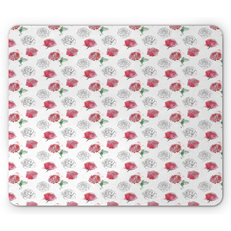 Flowers Sketch Art Mouse Pad