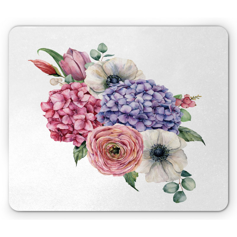 Hydrangea Mix Bouquet Art Mouse Pad