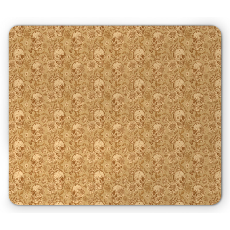 Skulls Flowers Birds Mouse Pad