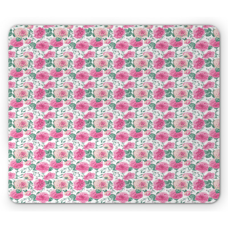 Watercolor Look Flower Mouse Pad