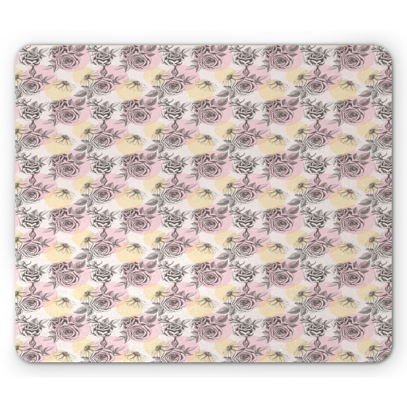 Pastel Circles Flower Mouse Pad