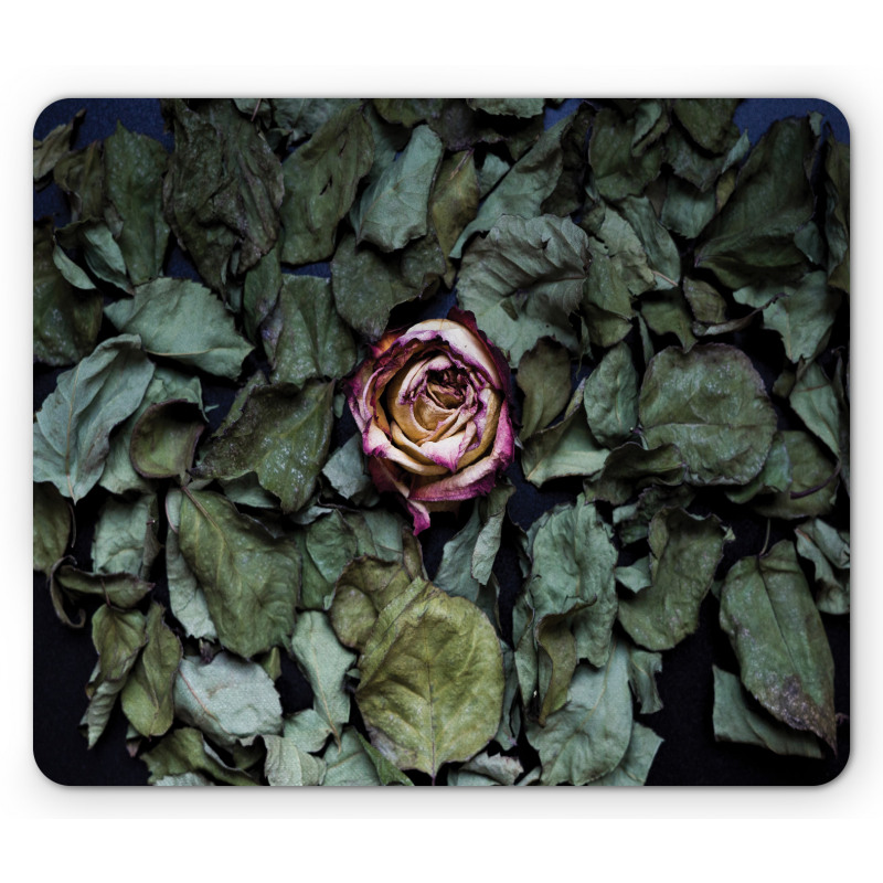 Rose Flower Dry Leaves Mouse Pad