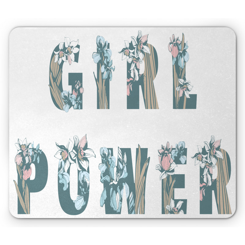 Girl Power Floral Art Mouse Pad