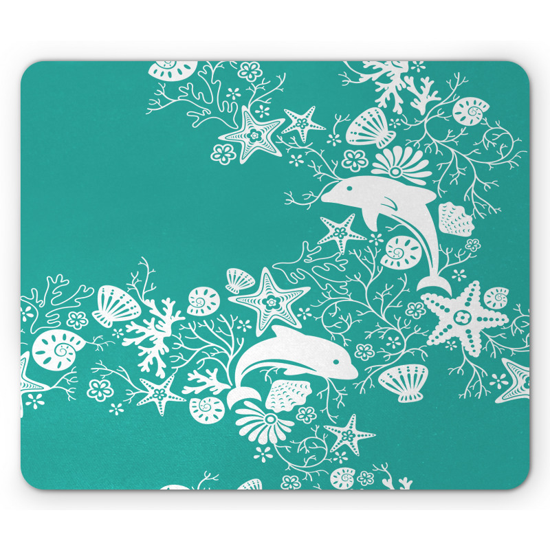 Dolphins and Flowers Mouse Pad