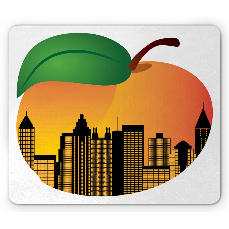 City Skyline in a Peach Mouse Pad