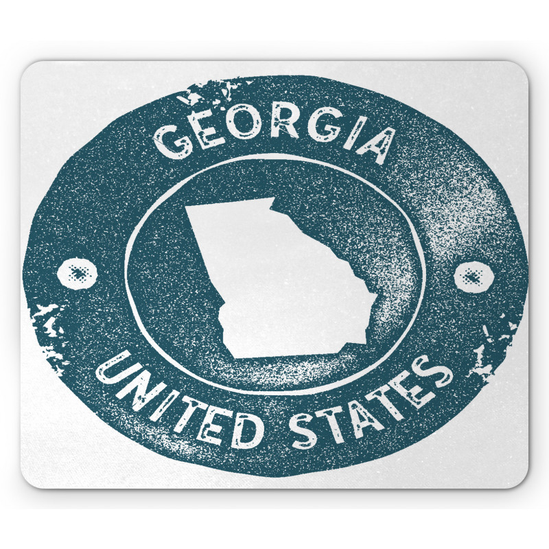 Map of Georgia Round Emblem Mouse Pad