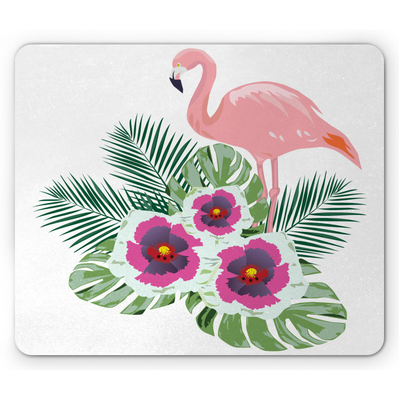 Flamingo Tropical Bouquet Mouse Pad