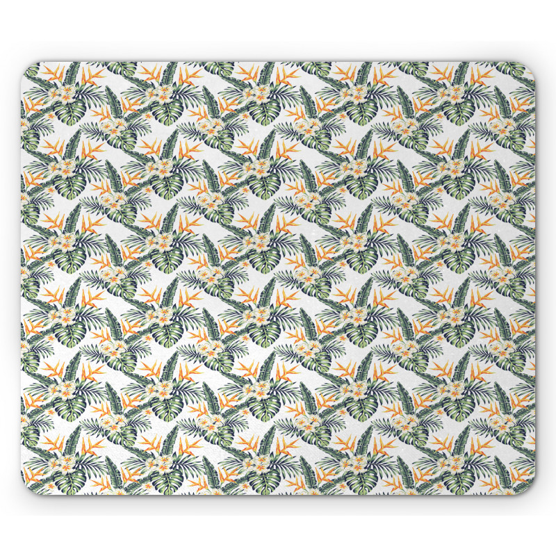 Exotic Leaves and Flower Mouse Pad