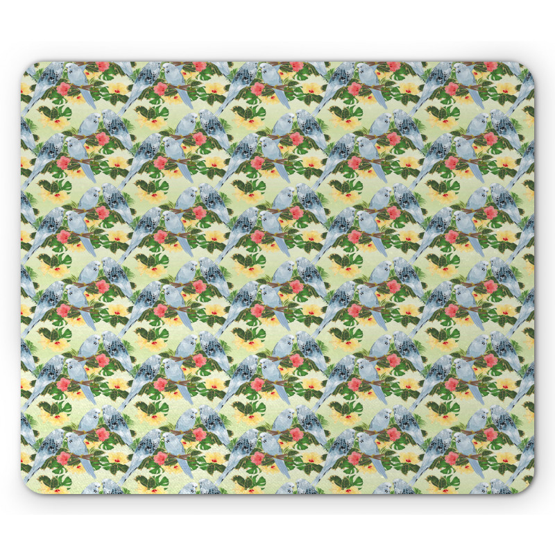 Birds Composition Leaves Mouse Pad