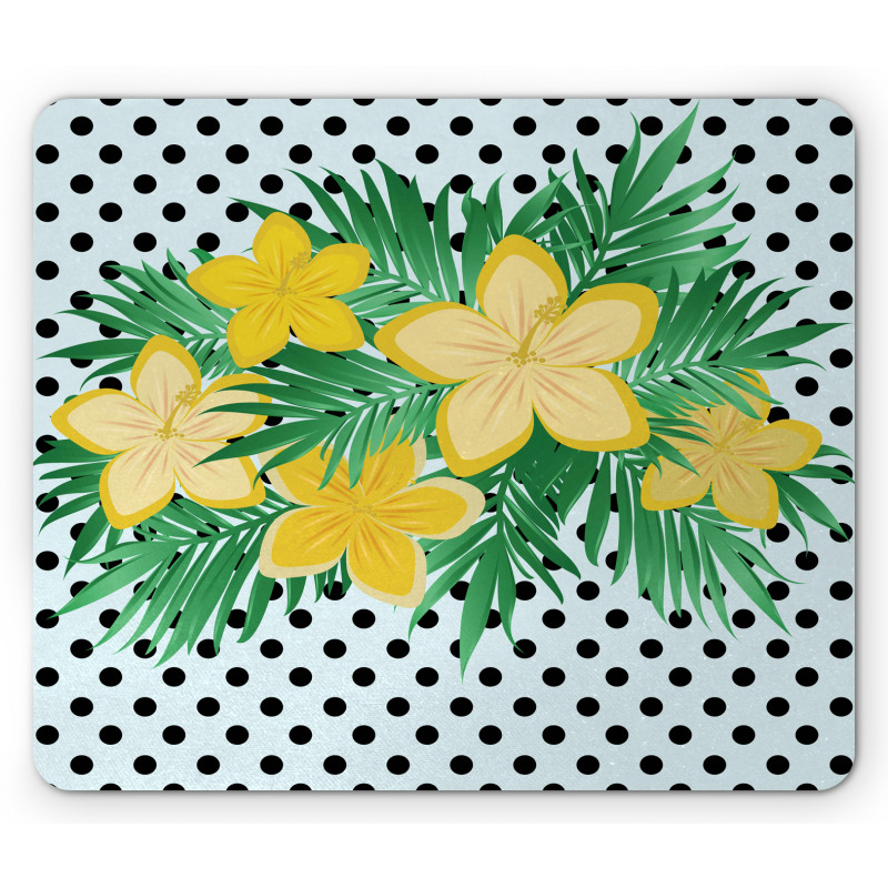 Exotic Flower Polka Dots Mouse Pad