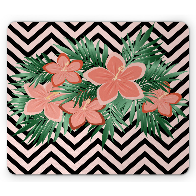 Floral Blossom on Chevron Mouse Pad