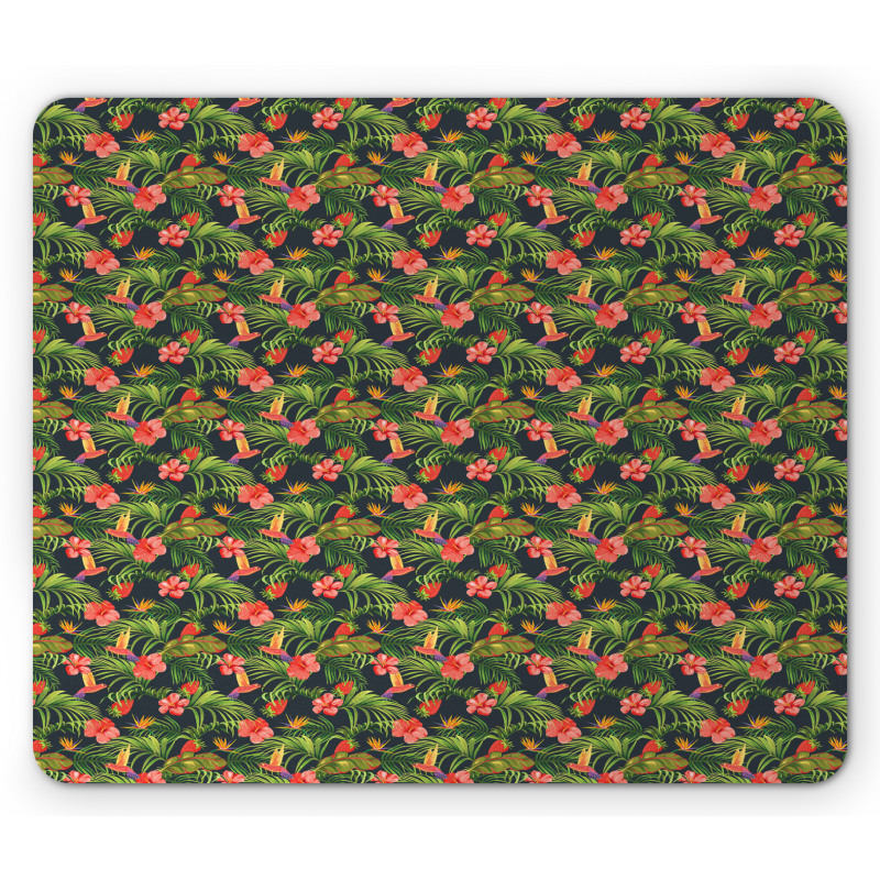 Banana Leaves Strawberry Mouse Pad