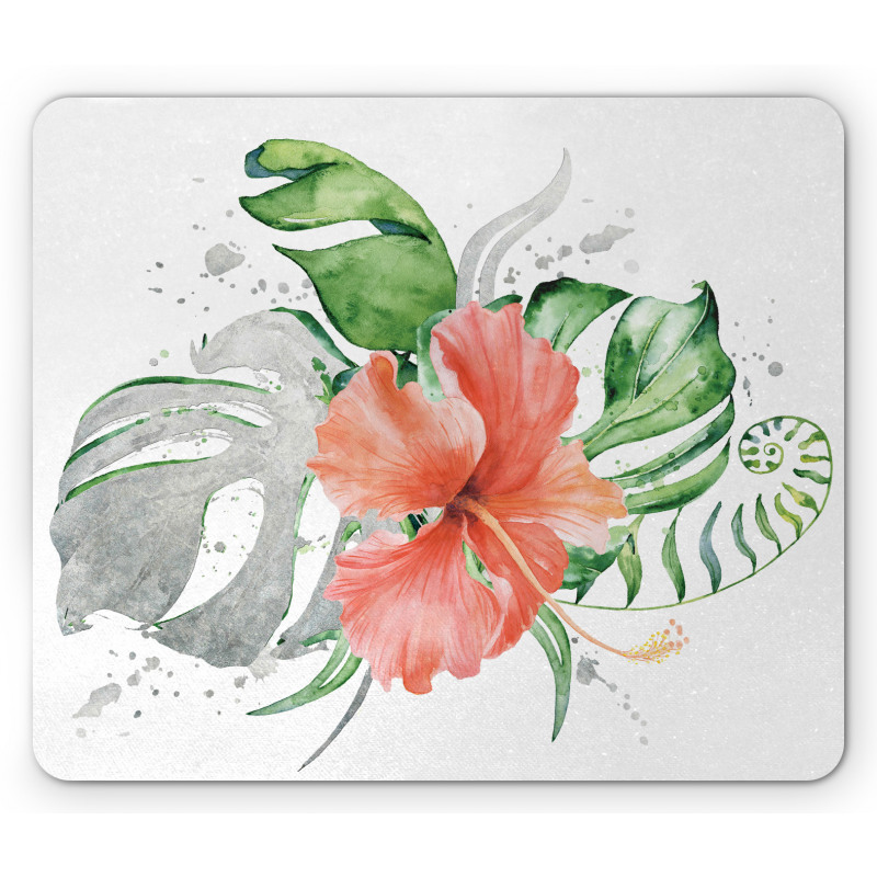 Grunge Watercolor Flower Mouse Pad