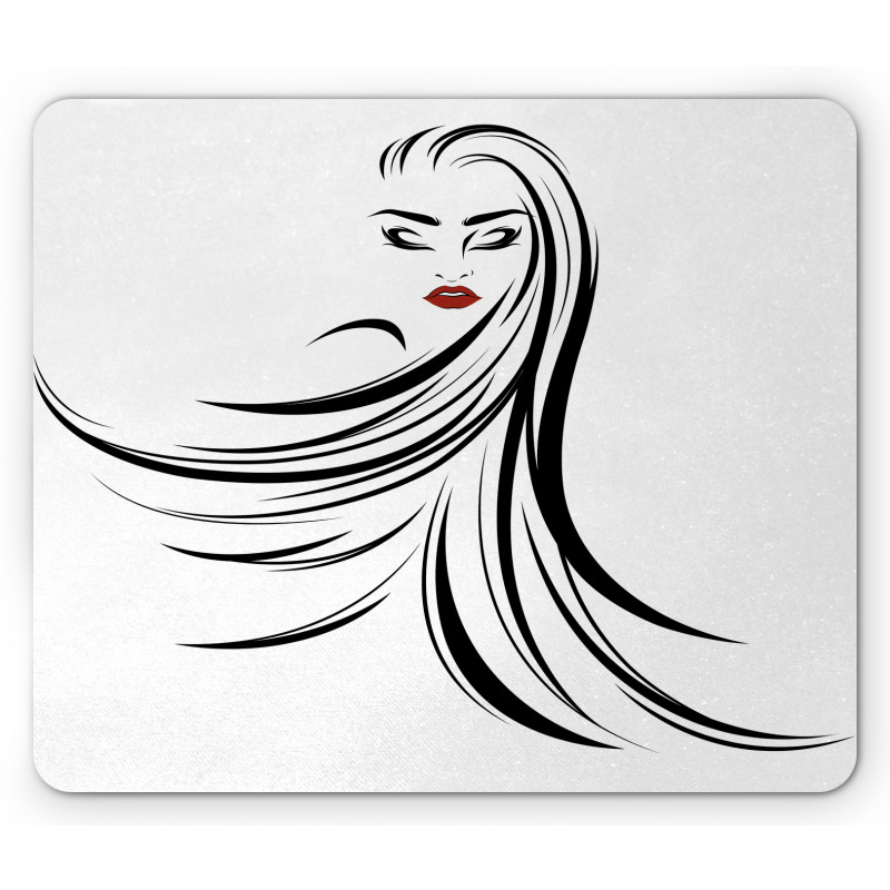 Long Straight Hair Mouse Pad