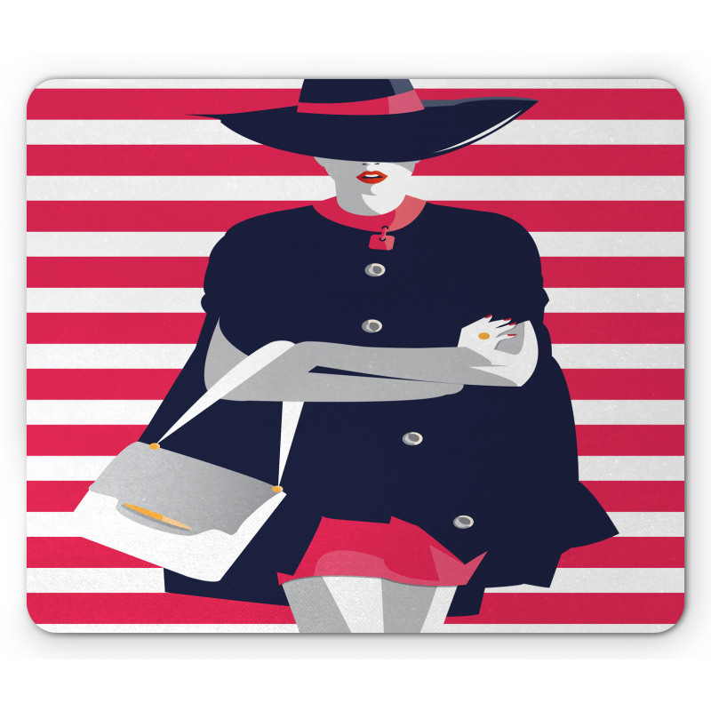 Fashion on Stripes Mouse Pad