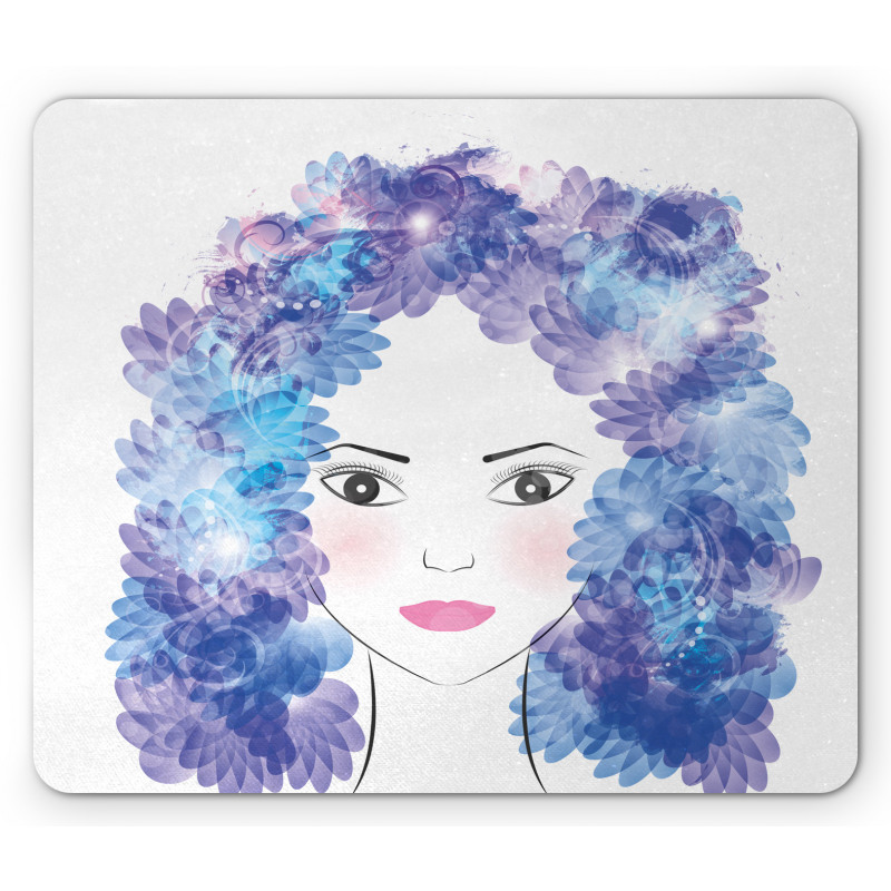 Surreal Floral Girl Mouse Pad