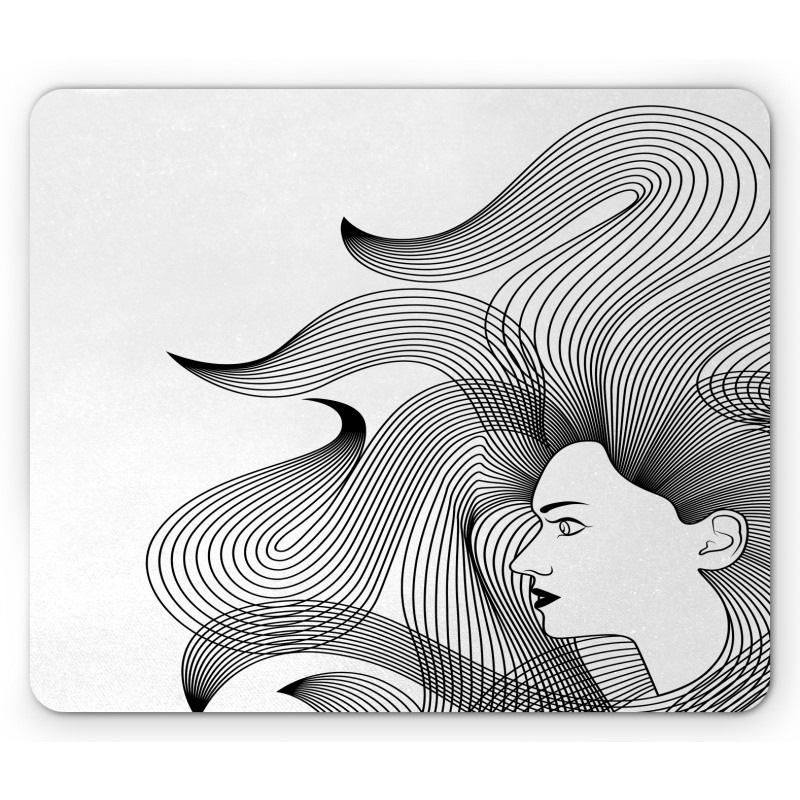 Long Striped Hair Mouse Pad