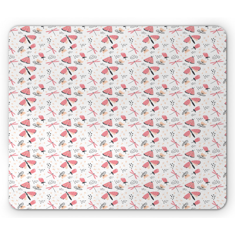 Dashes Dragonflies Mouse Pad