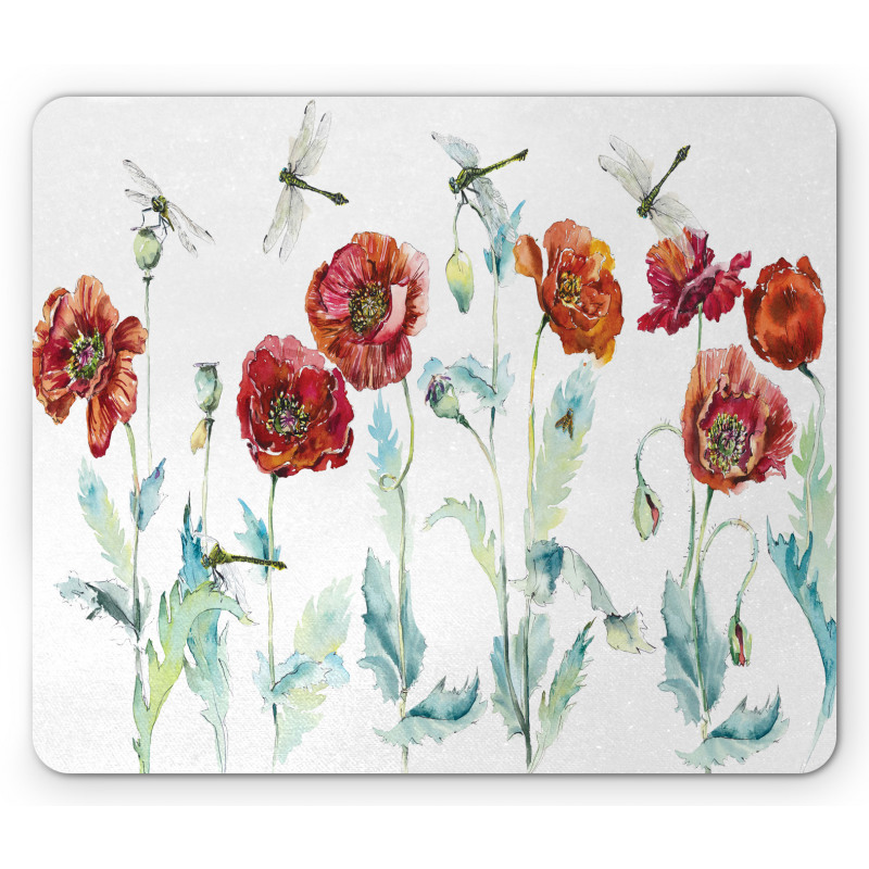 Watercolor Poppies Mouse Pad