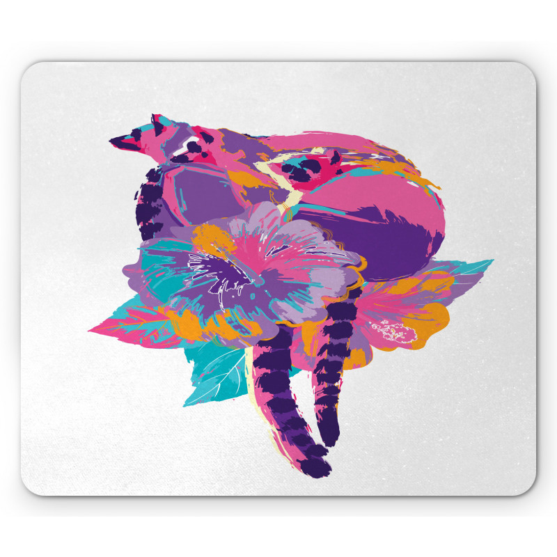 Abstract Madagascar Monkey Mouse Pad