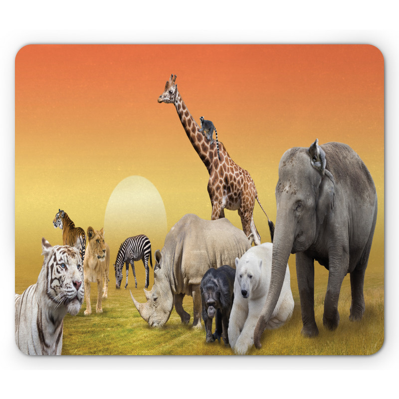 Wildlife Animals at Sunset Mouse Pad