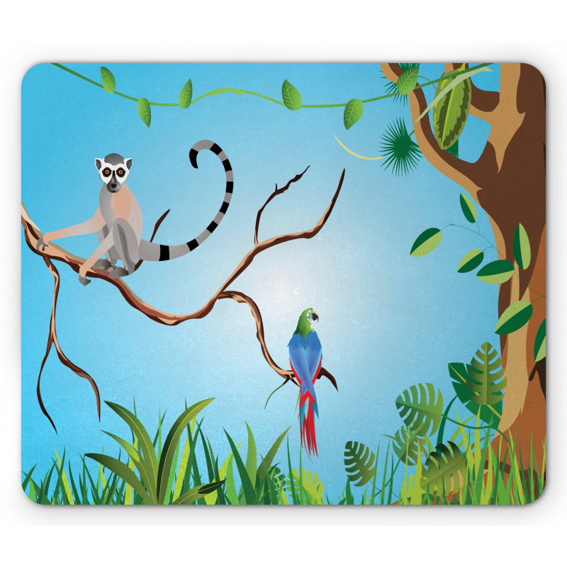 Tropical Botanical Parrot Mouse Pad