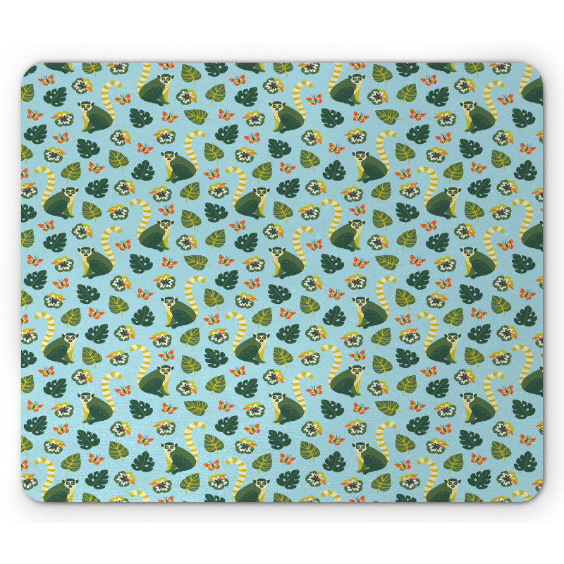 Monstera Hibiscus Mammal Art Mouse Pad