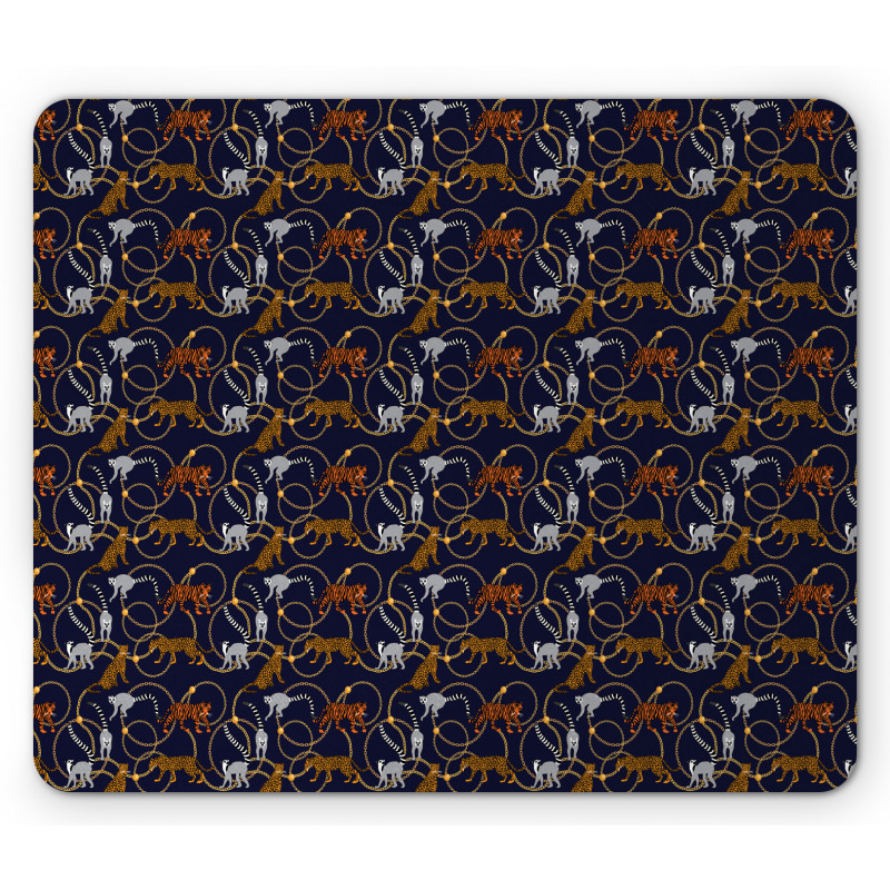 Tiger Leopard Chains Exotic Mouse Pad