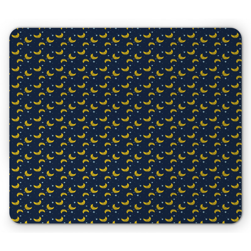 Simple Stars Crescents Mouse Pad