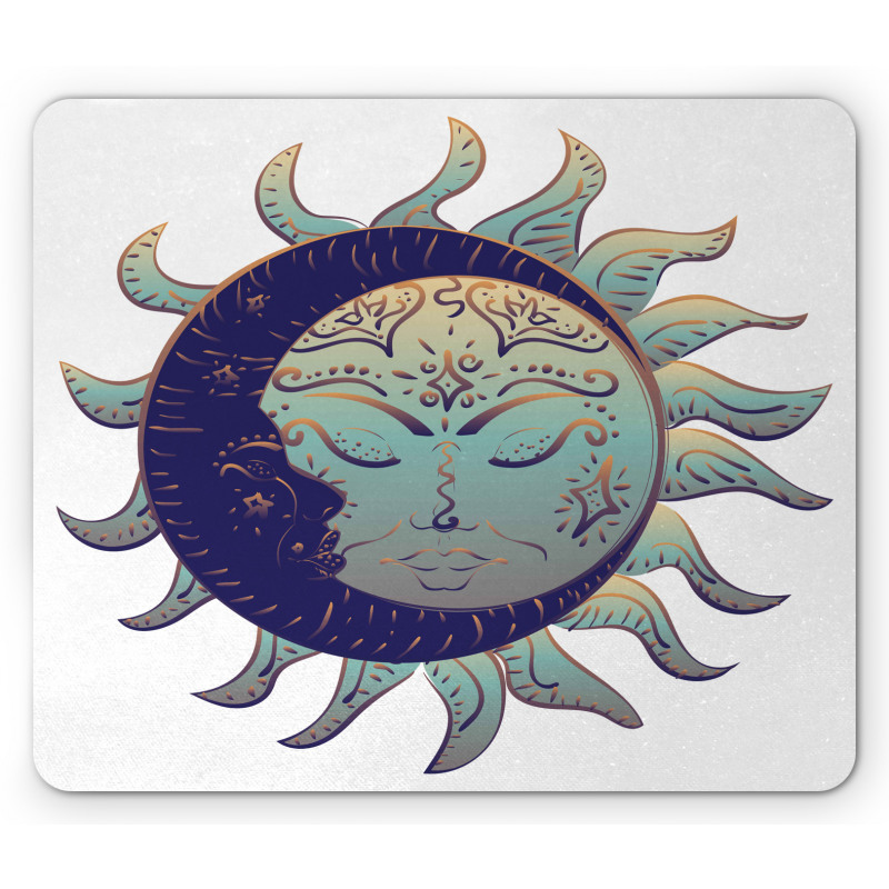 Boho Sun and Crescent Mouse Pad