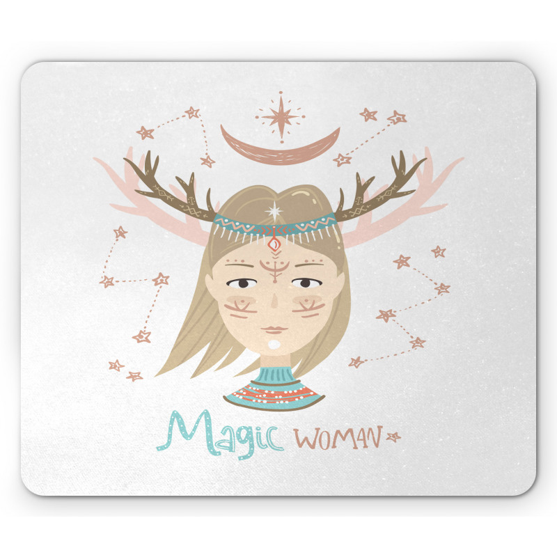 Magic Woman Elk Horns Mouse Pad