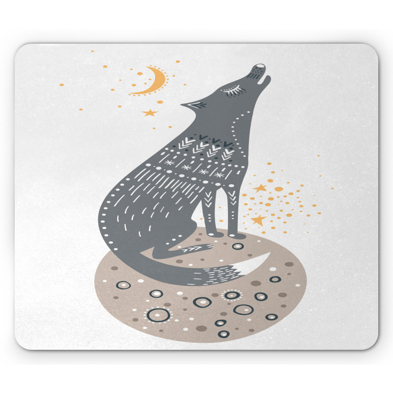 Howling Wolf Planet Mouse Pad