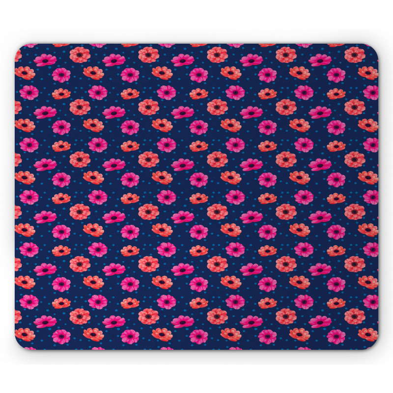 Blooming Polka Dots Mouse Pad