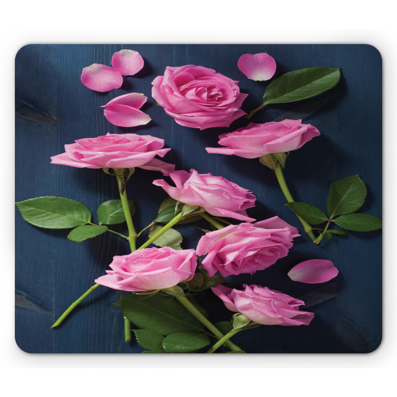 Roses Leaves on Branches Mouse Pad