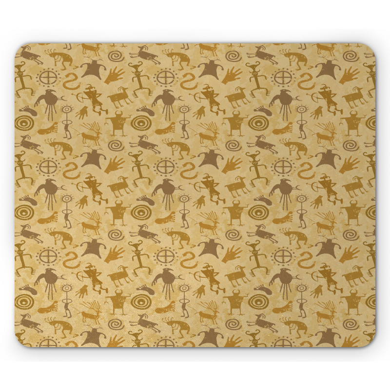 Cave Animal and Hunters Mouse Pad