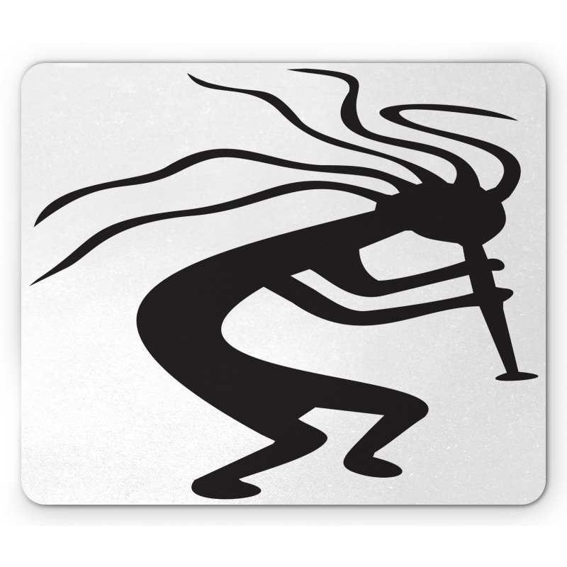 Monochrome Tribal Figure Mouse Pad