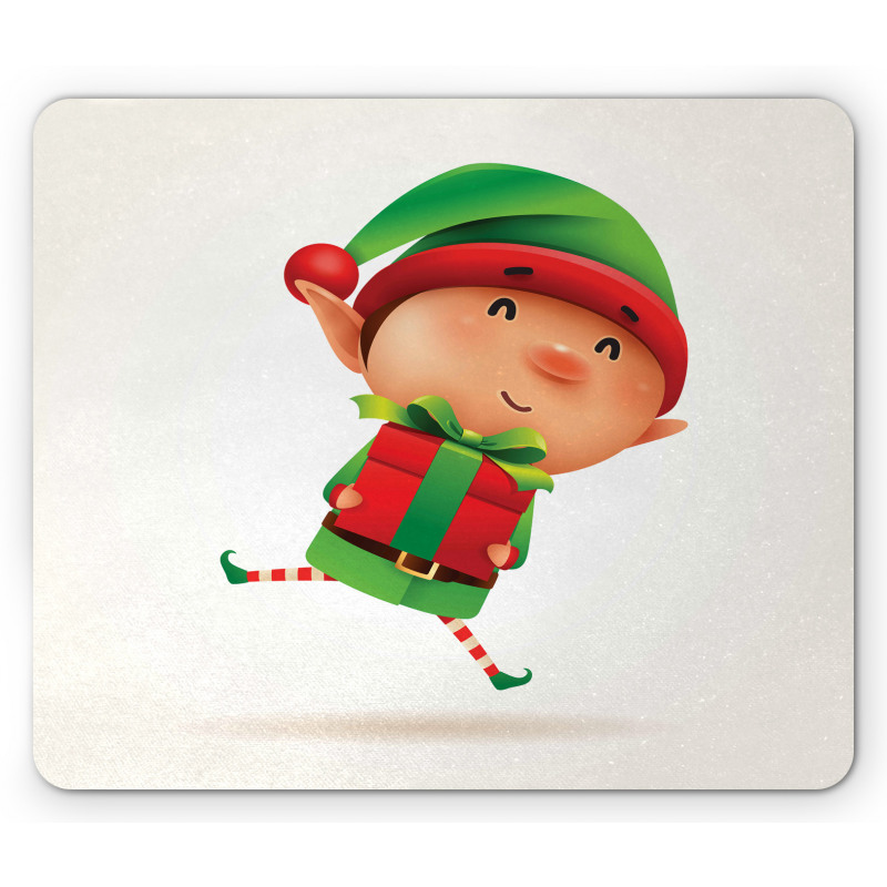Little Boy Holding a Present Mouse Pad