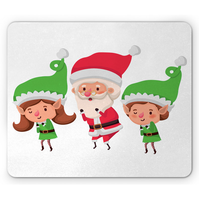 Young Girl and Boy Santa Claus Mouse Pad