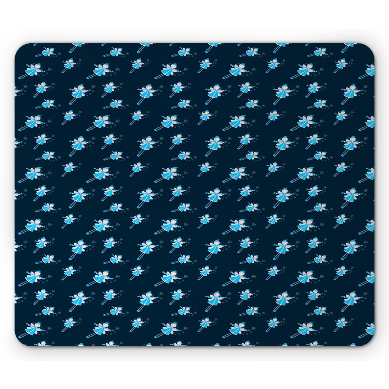 Smiling Fairytale Elves Flying Mouse Pad