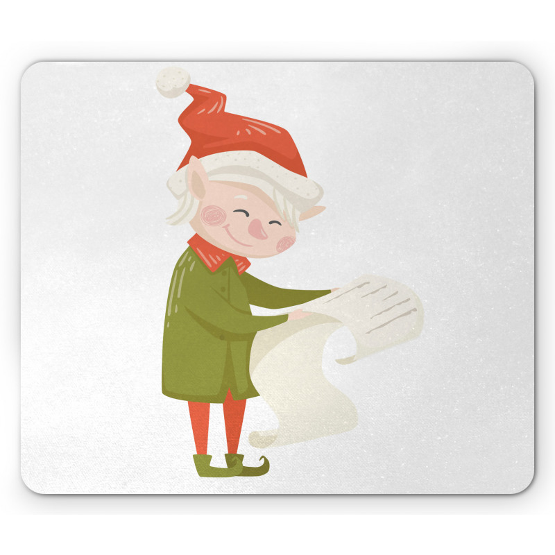 Happy Old Lady Reading a List Mouse Pad