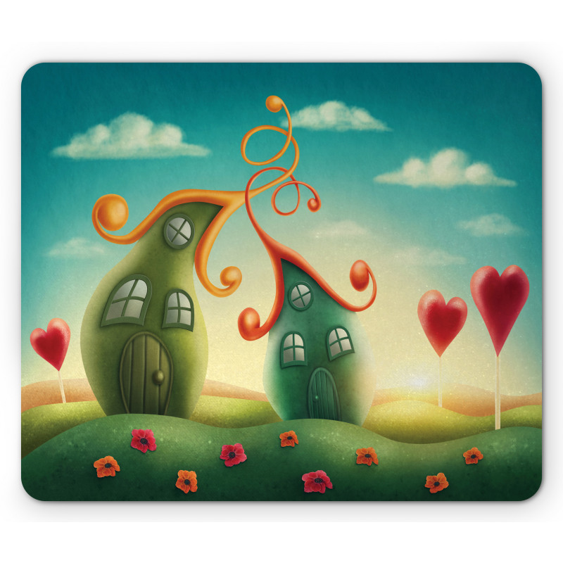Heart Shaped Trees Red Mouse Pad