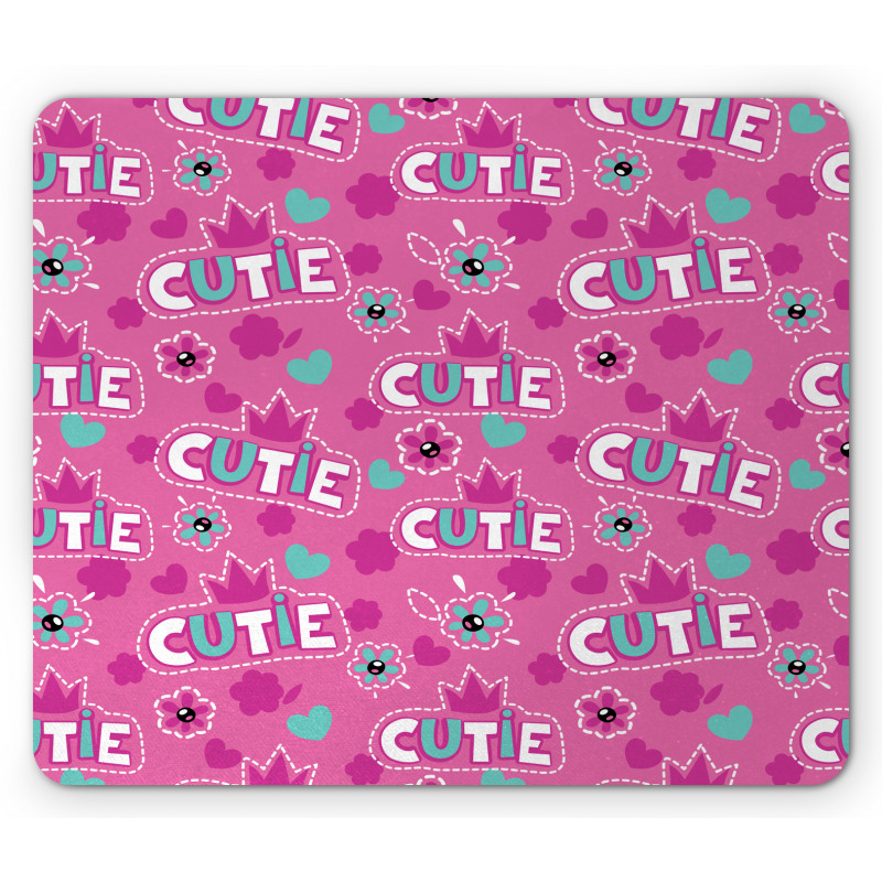 Crown Pattern Flower Mouse Pad