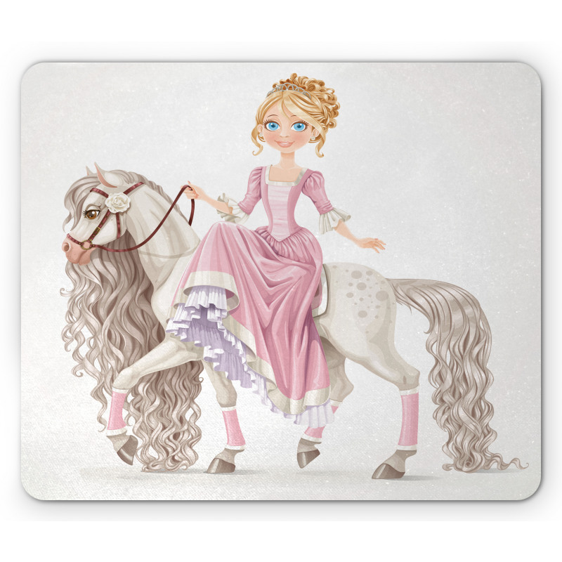 Princess on White Horse Mouse Pad