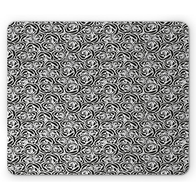 Romantic Bouquets Ink Pattern Mouse Pad