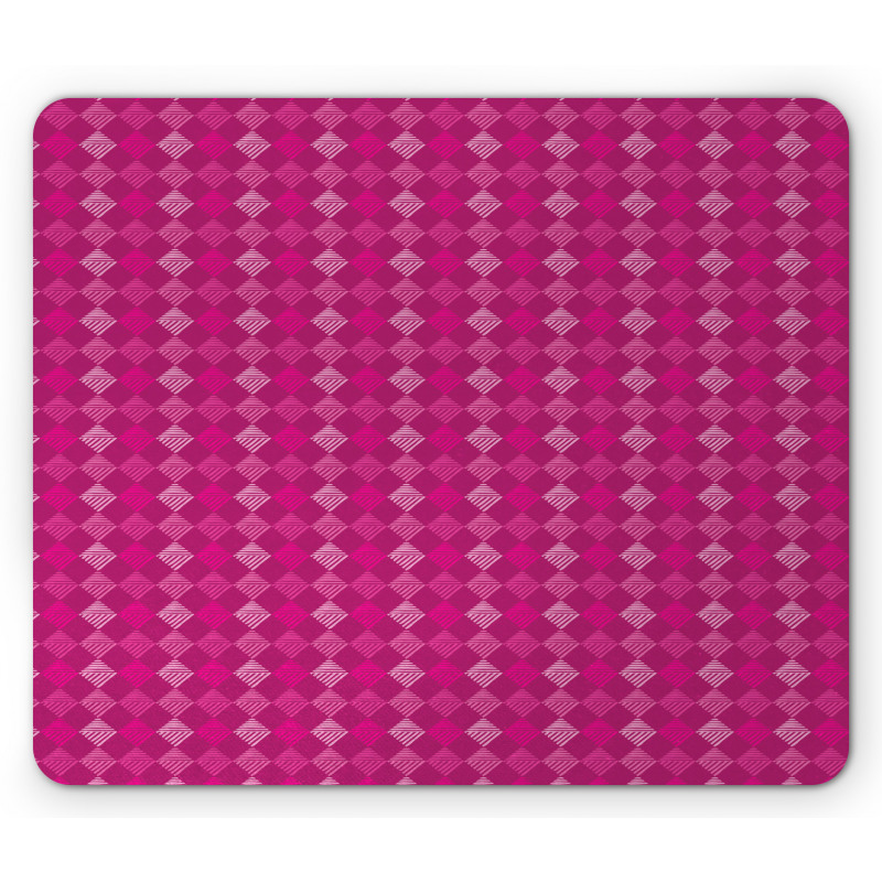 Pinkish Diagonal Squares Mouse Pad