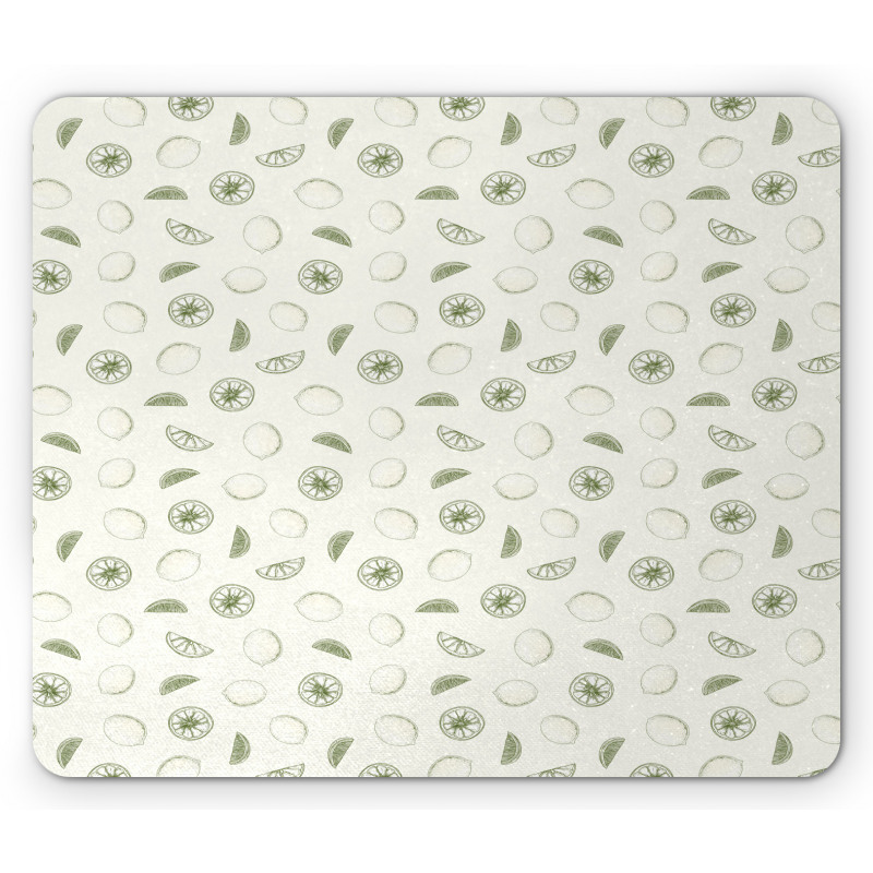 Monochrome Citrus Sketch Mouse Pad