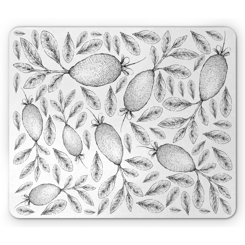 Monochrome Vintage Sketch Mouse Pad