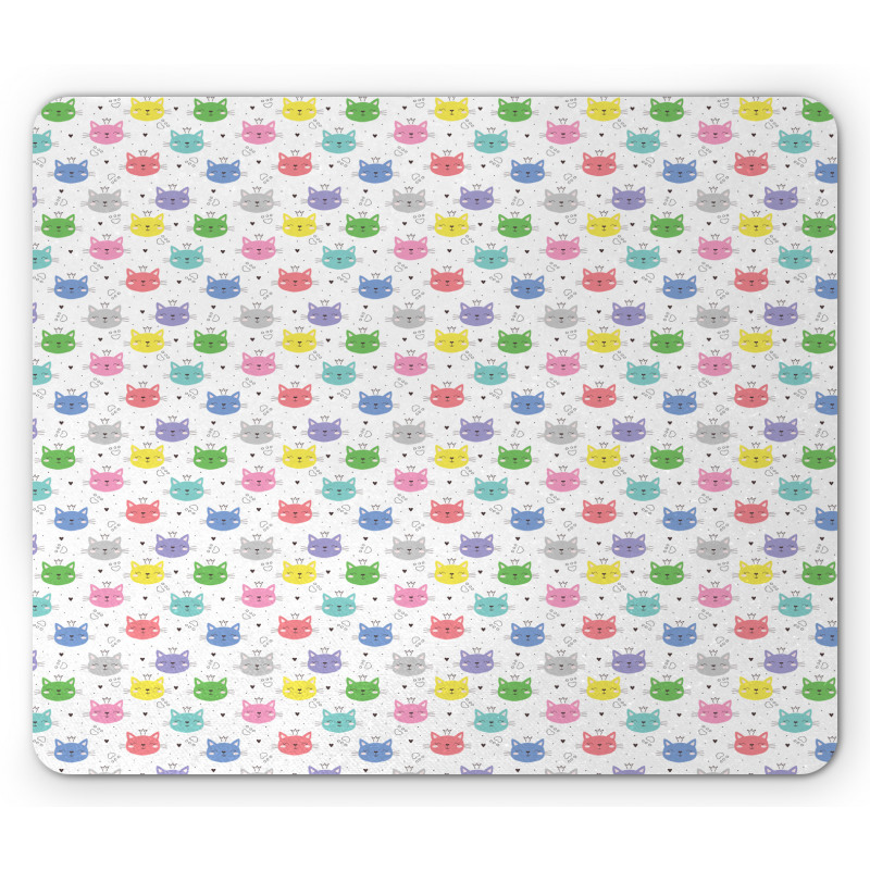 Colorful Princess Cats Mouse Pad