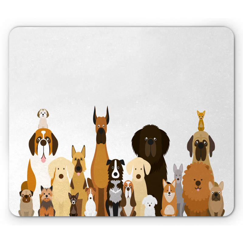 Various Breeds Funny Posing Mouse Pad