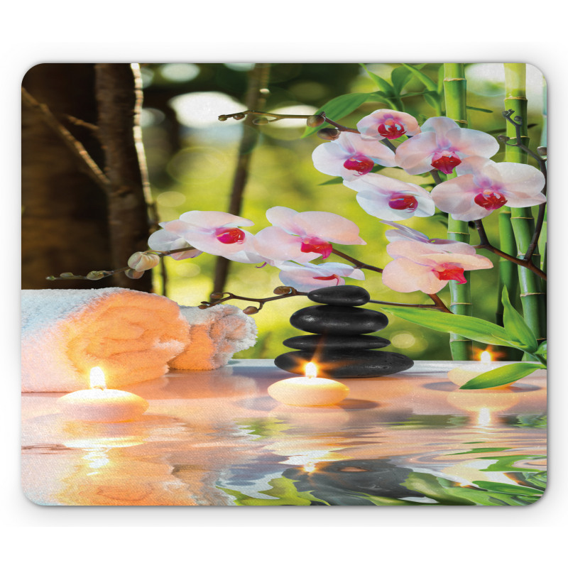 Spa with Candles Orchids Mouse Pad